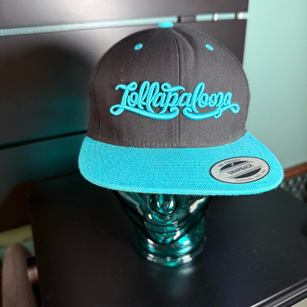 Black and Teal Lollapalooza Snapback Hat